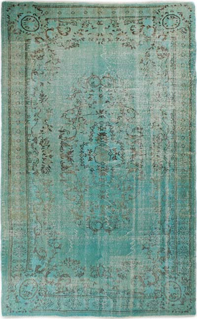 Boyalı El Dokuma Vintage Halı - 159 cm x 256 cm