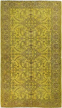 Boyalı El Dokuma Vintage Halı - 145 cm x 255 cm
