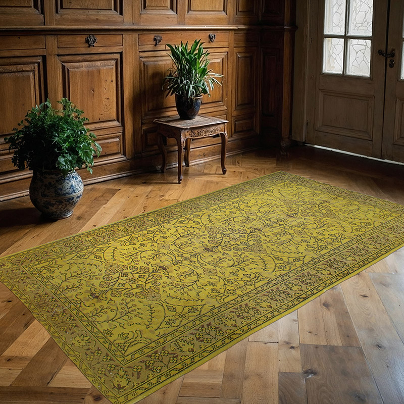 Boyalı El Dokuma Vintage Halı - 145 cm x 255 cm - K0085611