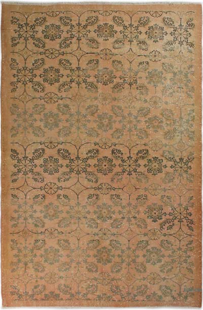 Boyalı El Dokuma Vintage Halı - 172 cm x 266 cm