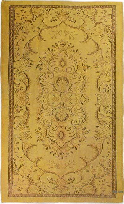 Boyalı El Dokuma Vintage Halı - 165 cm x 275 cm