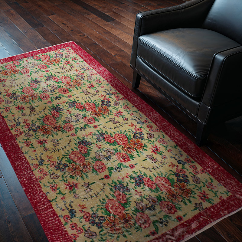 Vintage Turkish Hand-Knotted Rug - 3' 7" x 6' 5" (43" x 77") - K0085616