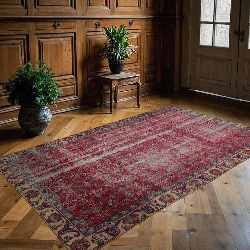 Vintage Turkish Hand-Knotted Rug - 4' 10" x 8'  (58" x 96") - K0085618