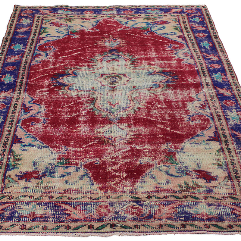 El Dokuma Vintage Halı - 127 cm x 207 cm - K0085625