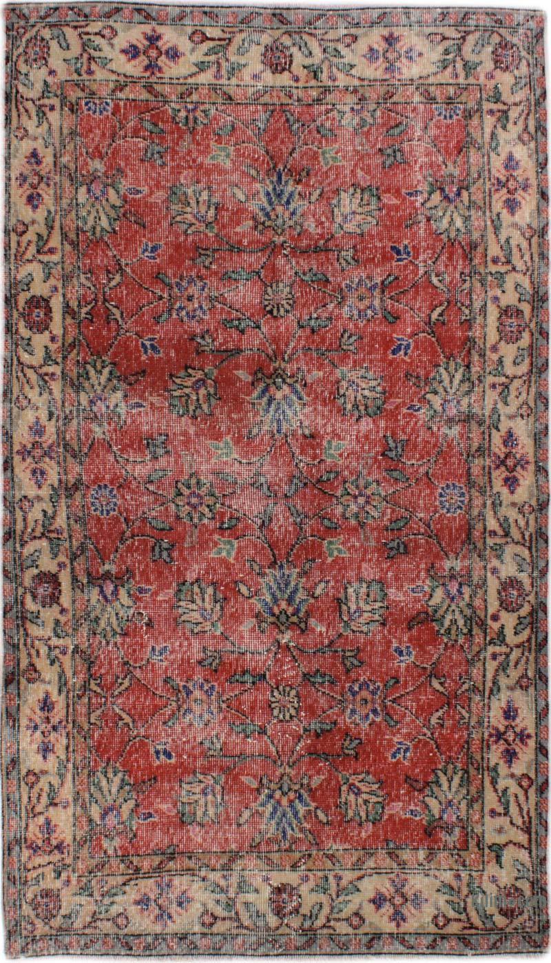 El Dokuma Vintage Halı - 112 cm x 200 cm - K0085626