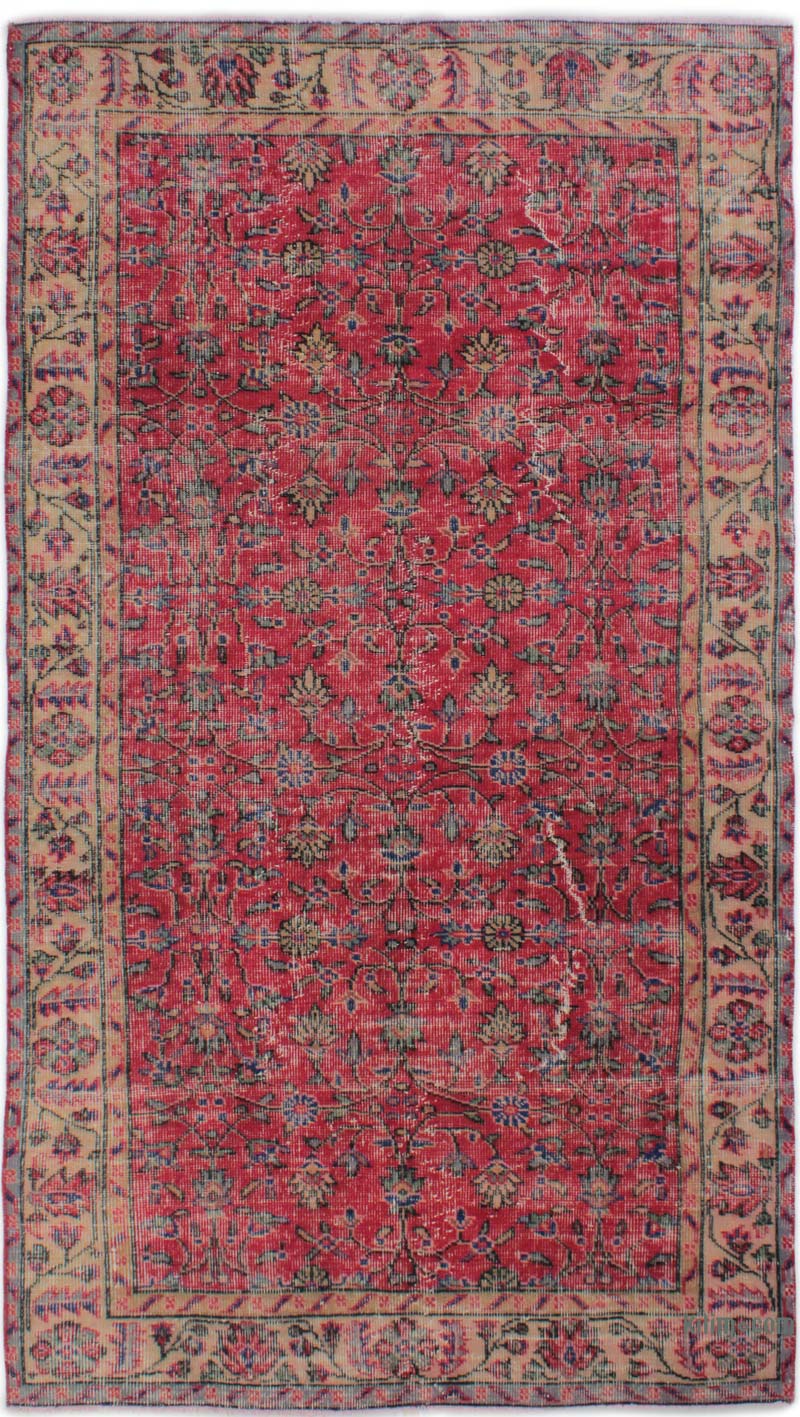 Alfombra Vintage Turca Anudada a Mano - 117 cm x 207 cm - K0085628