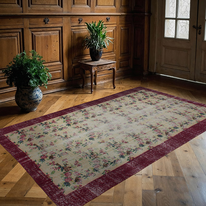 Vintage Turkish Hand-Knotted Rug - 4' 8" x 7' 7" (56" x 91") - K0085634