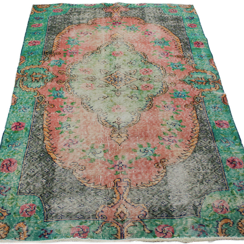 Alfombra Vintage Turca Anudada a Mano - 111 cm x 187 cm - K0085639