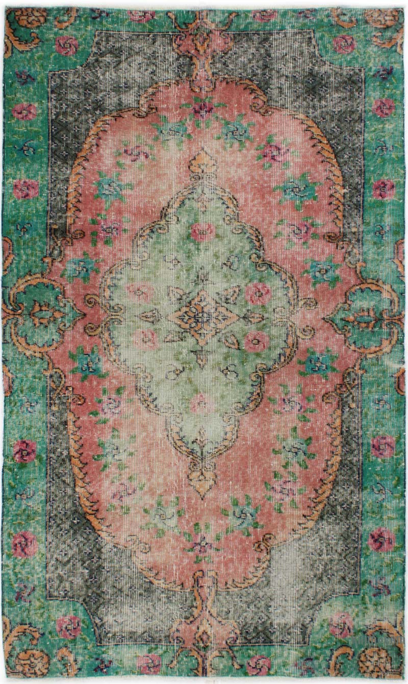 Alfombra Vintage Turca Anudada a Mano - 111 cm x 187 cm - K0085639