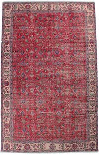 Vintage Turkish Hand-Knotted Rug - 5' 8" x 8' 11" (68" x 107")