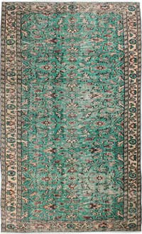 Vintage Turkish Hand-Knotted Rug - 5' 1" x 8' 6" (61" x 102")