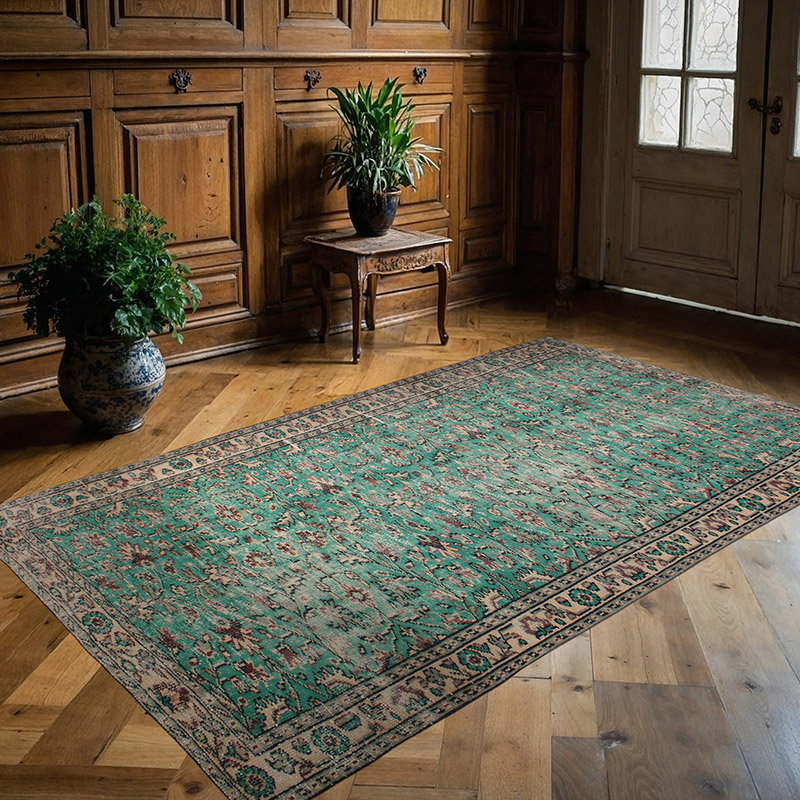 Alfombra Vintage Turca Anudada a Mano - 156 cm x 260 cm - K0085642