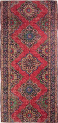 Vintage Turkish Hand-Knotted Rug - 4' 9" x 10' 4" (57" x 124")