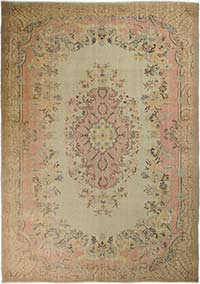 Vintage Turkish Hand-Knotted Rug - 6' 9" x 9' 9" (81" x 117")