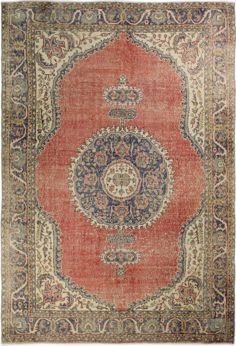 Alfombra Vintage Turca Anudada a Mano - 212 cm x 317 cm - K0085664