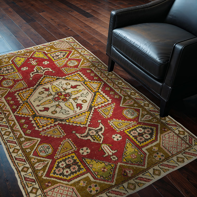 Vintage Turkish Hand-Knotted Rug - 4' 2" x 5' 9" (50" x 69") - K0085686