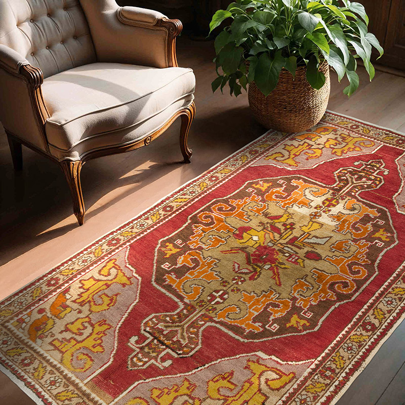 El Dokuma Vintage Halı - 142 cm x 216 cm - K0085688