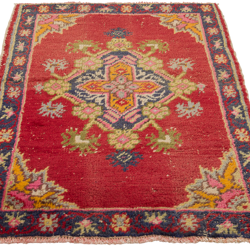 Alfombra Vintage Turca Anudada a Mano - 80 cm x 127 cm - K0085692