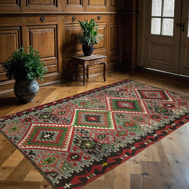 Vintage Esme Kilim Rug - 5' 5" x 8' 1" (65" x 97") - K0085695