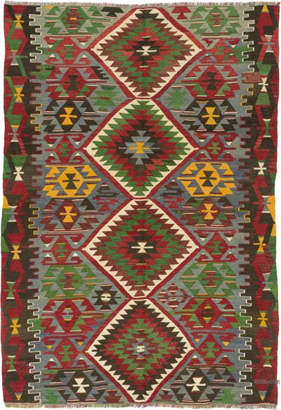 Vintage Esme Kilim Rug - 5' 5" x 7' 9" (65" x 93")