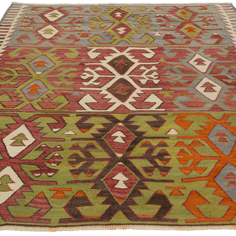 Vintage Konya Kilim Rug - 4' 4" x 5' 1" (52" x 61") - K0085711