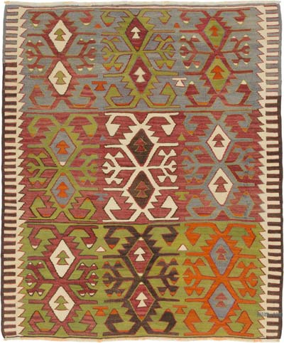 Vintage Konya Kilim Rug - 4' 4" x 5' 1" (52" x 61")