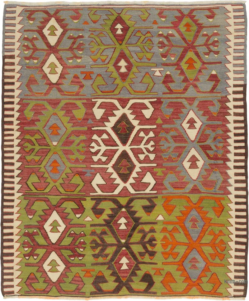 Vintage Konya Kilim Rug - 4' 4" x 5' 1" (52" x 61") - K0085711