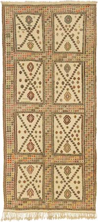 Vintage Konya Cicim Kilim - 190 cm x 411 cm