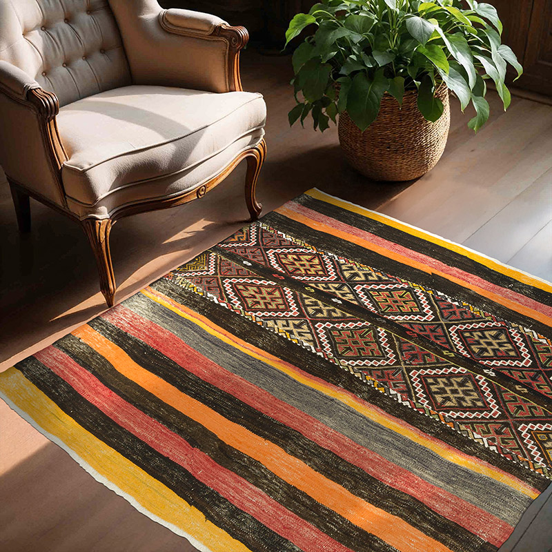 Alfombra Vintage Malatya Kilim - 130 cm x 142 cm - K0085719