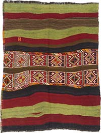 Vintage Malatya Kilim Rug - 4' 2" x 5' 4" (50" x 64")