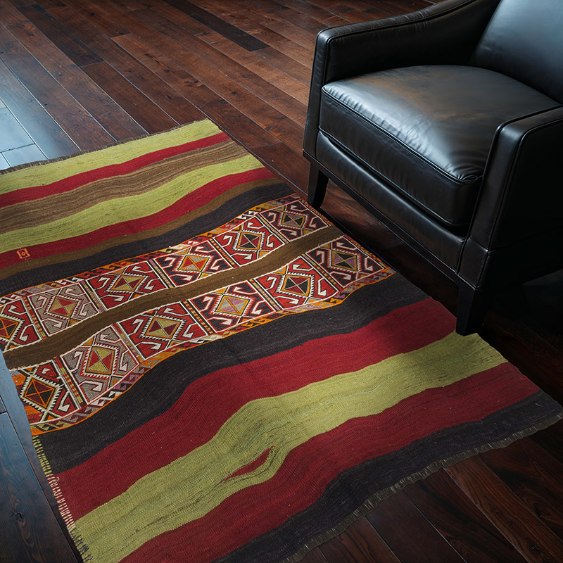 Vintage Malatya Kilim Rug - 4' 2" x 5' 4" (50" x 64") - K0085721