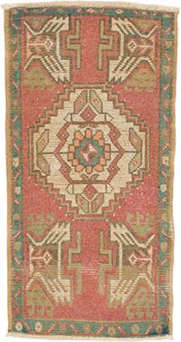 El Dokuma Vintage Halı - 50 cm x 96 cm