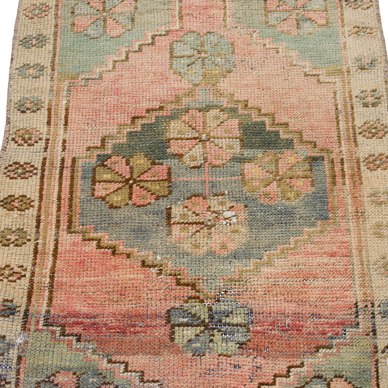 Alfombra Vintage Turca Anudada a Mano - 47 cm x 78 cm - K0085732