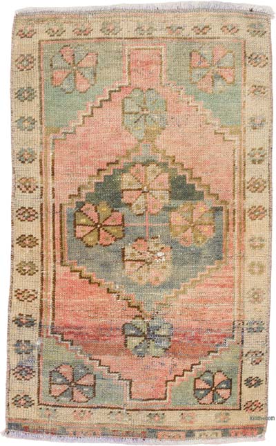 El Dokuma Vintage Halı - 47 cm x 78 cm