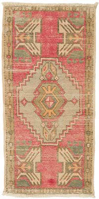 El Dokuma Vintage Halı - 47 cm x 95 cm
