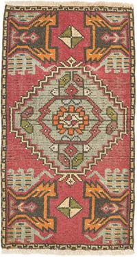 El Dokuma Vintage Halı - 50 cm x 91 cm