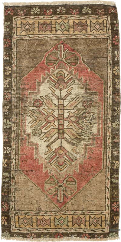 El Dokuma Vintage Halı - 47 cm x 92 cm