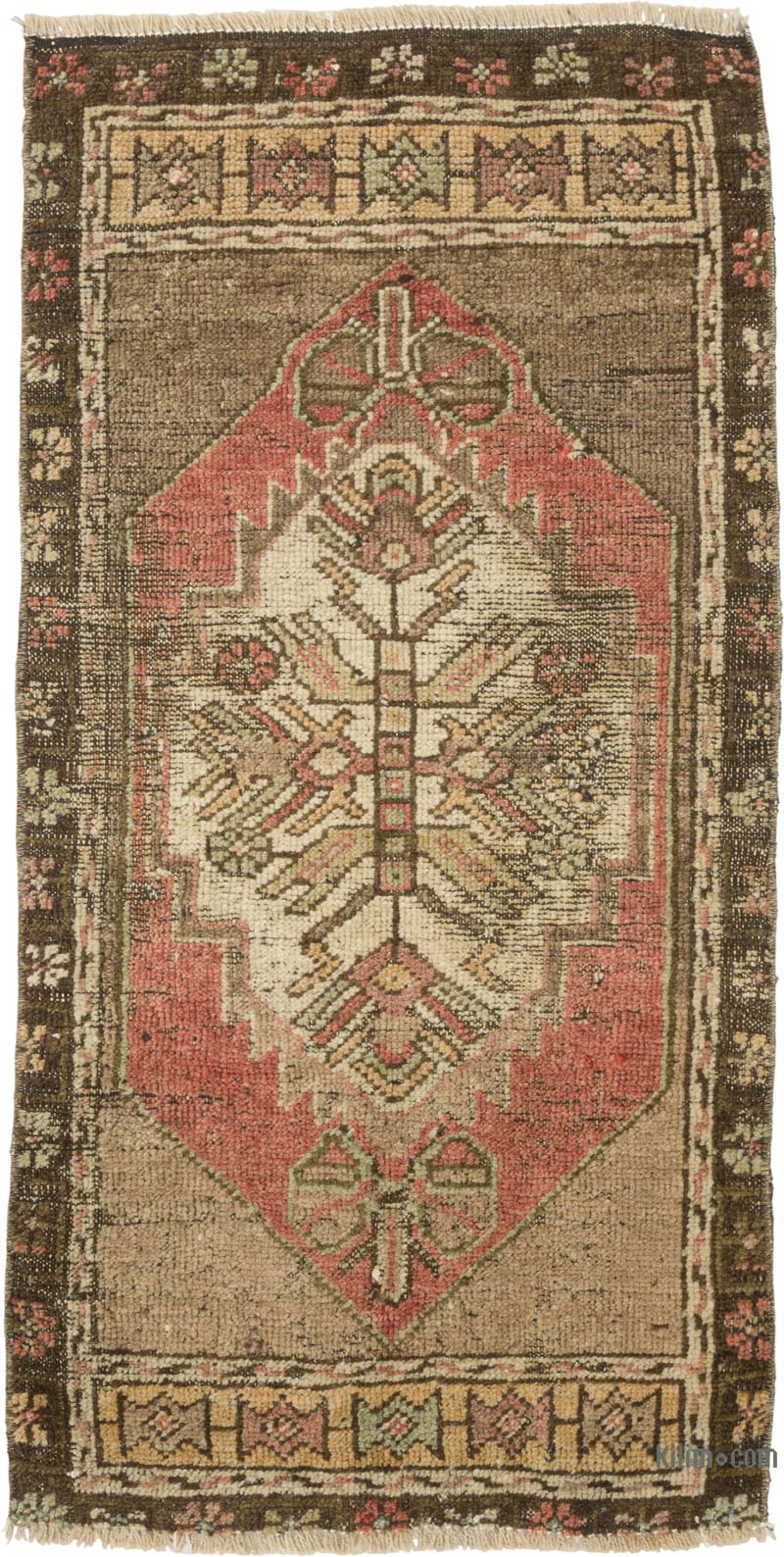 Vintage Turkish Hand-Knotted Rug - 1' 7" x 3'  (19" x 36") - K0085735