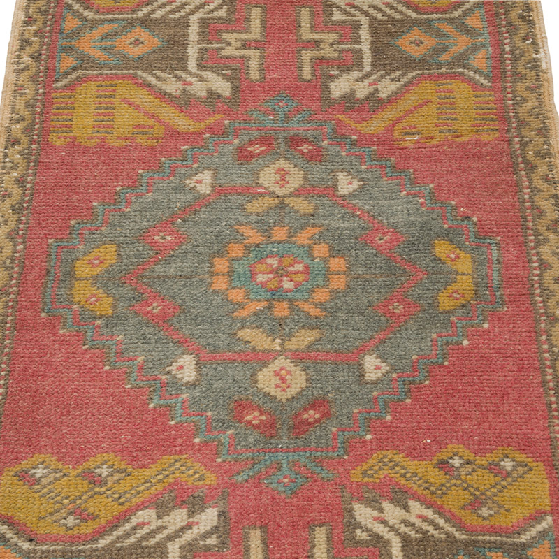 Alfombra Vintage Turca Anudada a Mano - 51 cm x 91 cm - K0085738