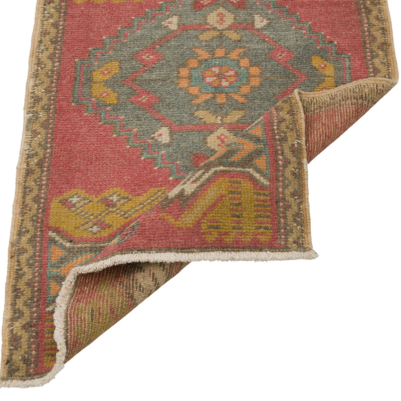 Alfombra Vintage Turca Anudada a Mano - 51 cm x 91 cm - K0085738