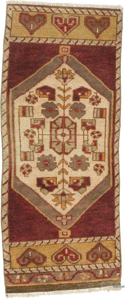 Vintage Turkish Hand-Knotted Rug - 1' 4" x 3' 2" (16" x 38")