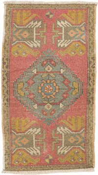 Alfombra Vintage Turca Anudada a Mano - 54 cm x 96 cm