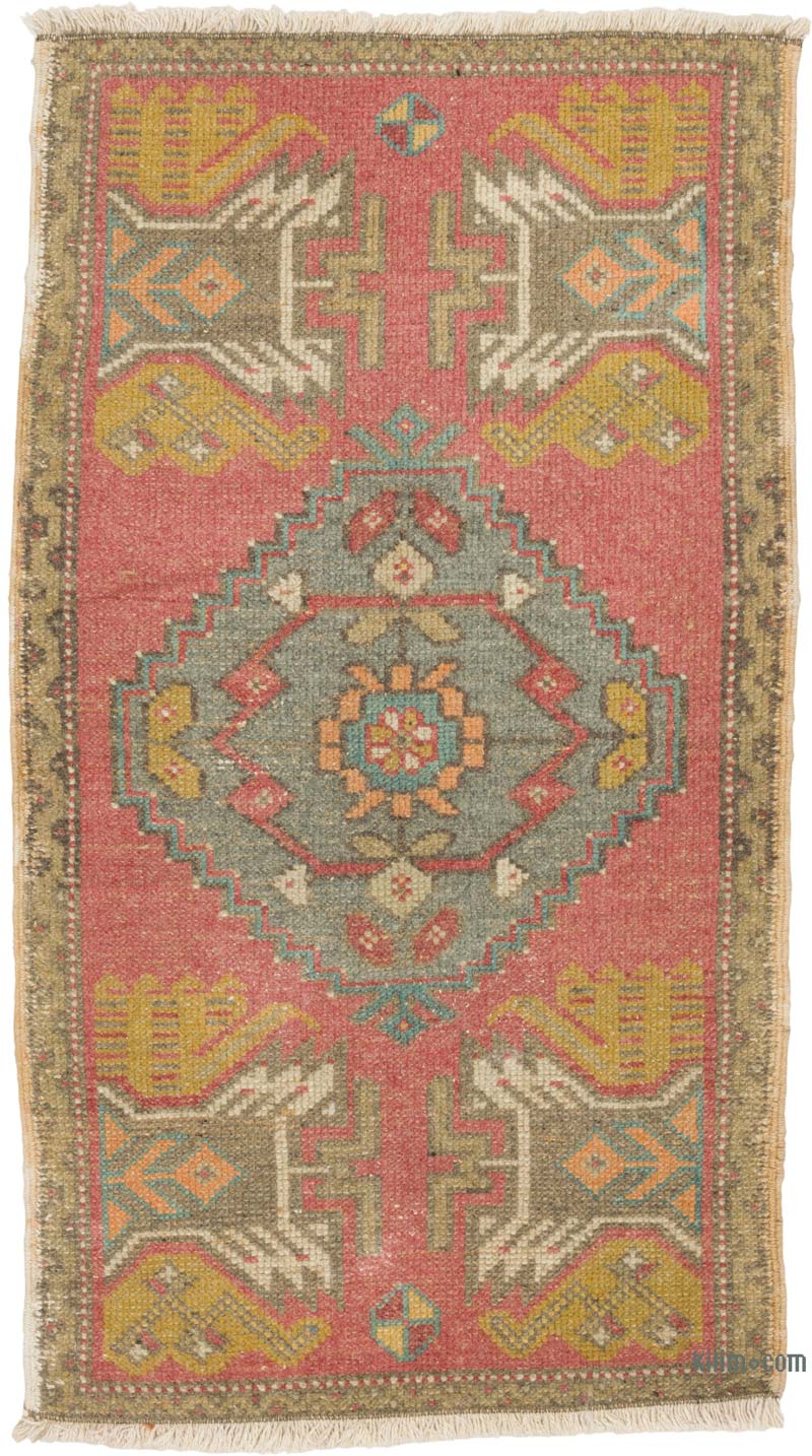 Alfombra Vintage Turca Anudada a Mano - 54 cm x 96 cm - K0085741