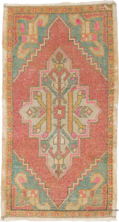 El Dokuma Vintage Halı - 51 cm x 94 cm