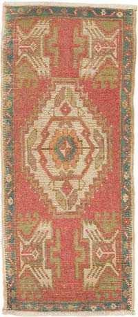 El Dokuma Vintage Halı - 46 cm x 105 cm