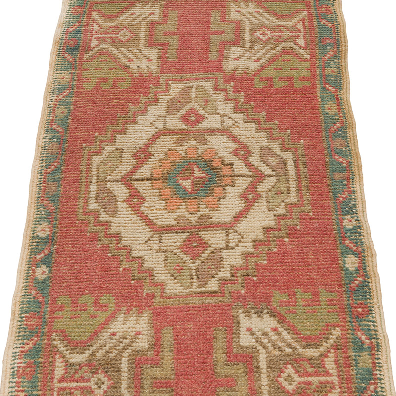 Alfombra Vintage Turca Anudada a Mano - 46 cm x 105 cm - K0085743