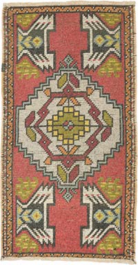 El Dokuma Vintage Halı - 53 cm x 95 cm