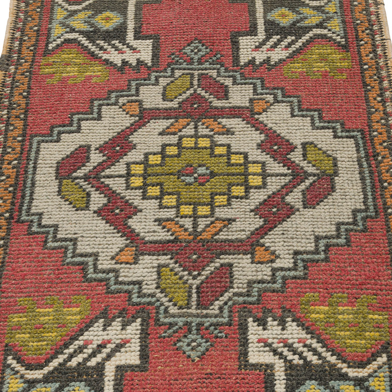 El Dokuma Vintage Halı - 53 cm x 95 cm - K0085744