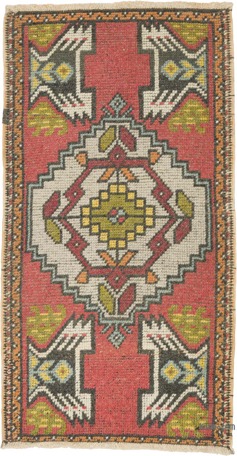 El Dokuma Vintage Halı - 53 cm x 95 cm - K0085744