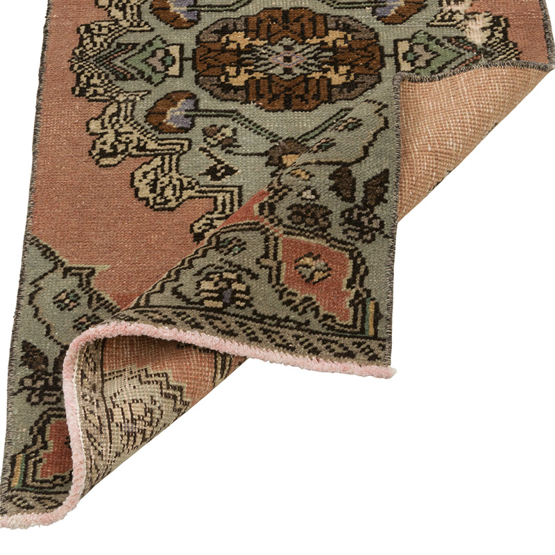 El Dokuma Vintage Halı - 43 cm x 93 cm - K0085746